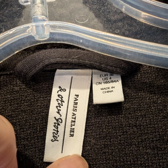 & Other Stories Black Teddy Jacket with Corduroy Pockets - Picture 12 of 12